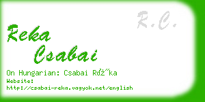 reka csabai business card